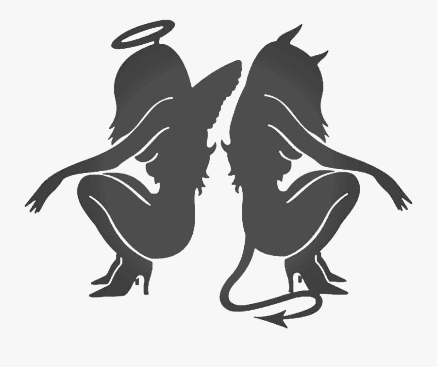 Decal Sticker Angel Devil Demon - Demon And Angel Girl, Transparent Clipart
