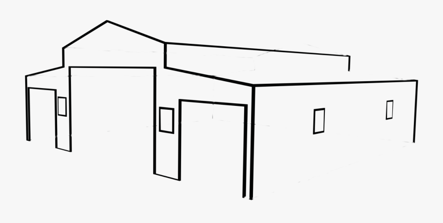 Barn Trim Black - Line Art, Transparent Clipart