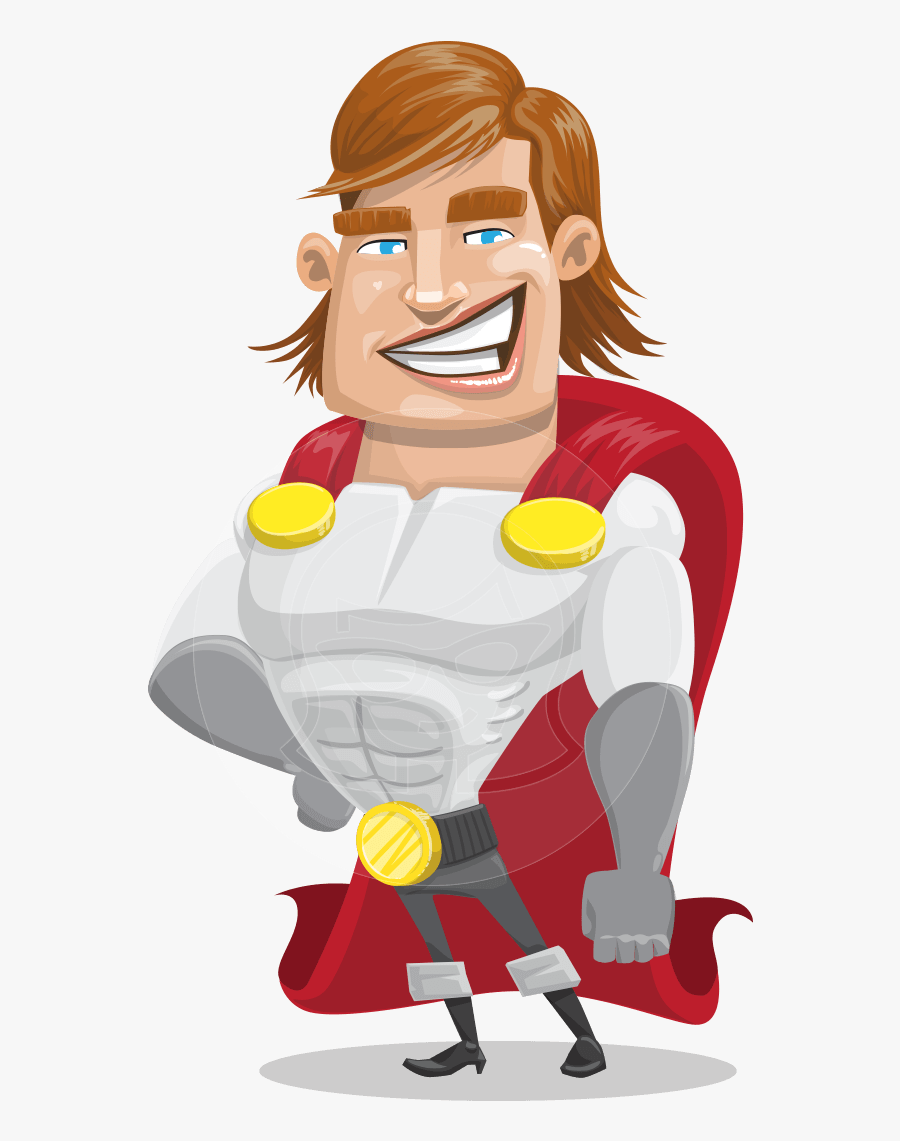 Vector Cool Superhero Character - Male Superhero Art Transparent, Transparent Clipart