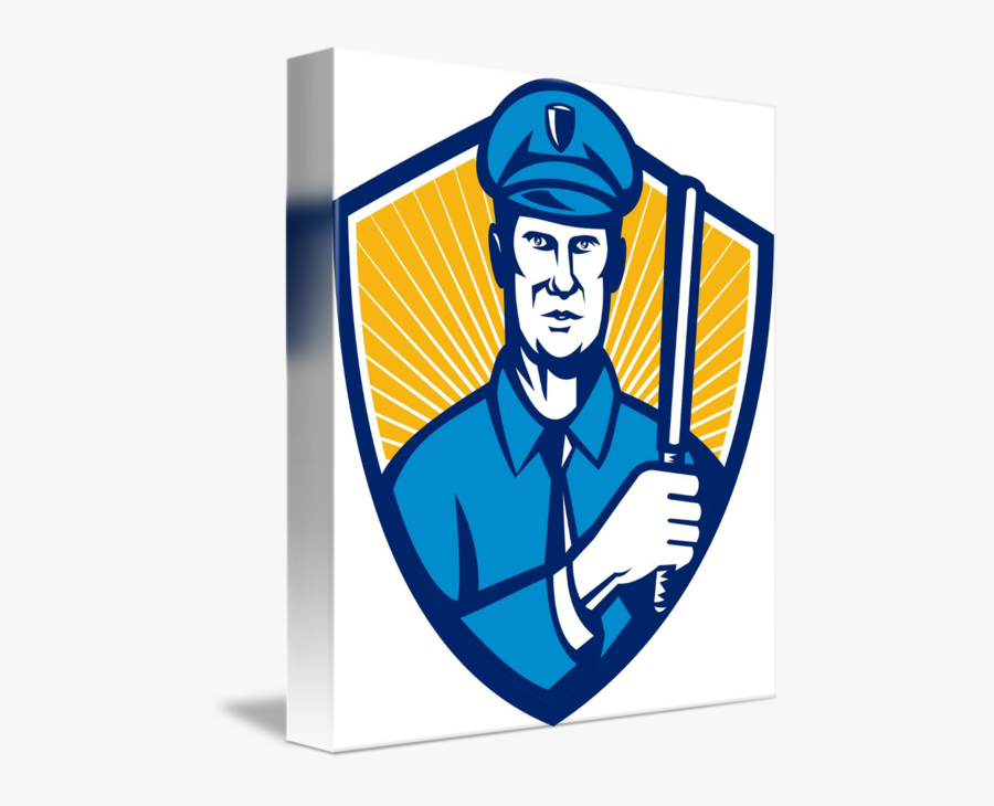 Vector Free Library Officer Shield Retro By Aloysius - Security Guard Clipart Logo, Transparent Clipart