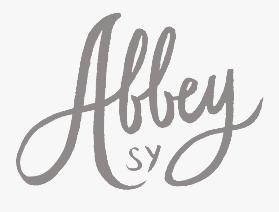 Clip Art Home Lettering - Abbey Written In Cursive, Transparent Clipart