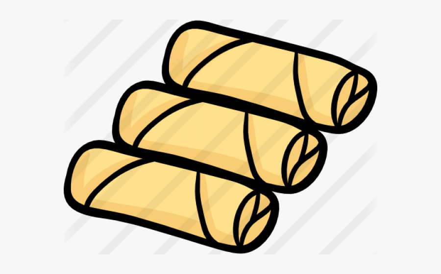 Rolls Clipart Spring Rolls - Spring Roll Illustration Black And White, Transparent Clipart