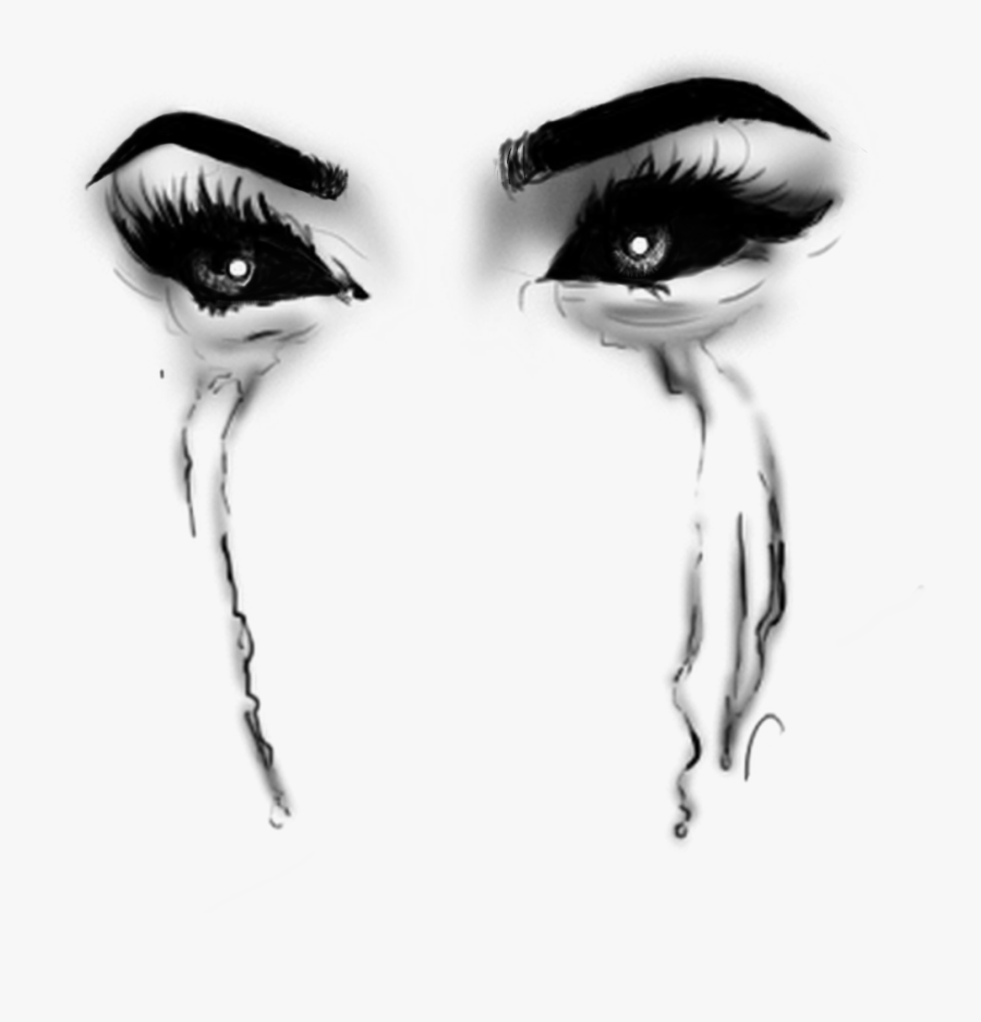 Creepy Eyes - Transparent Black Tears Png , Free Transparent Clipart