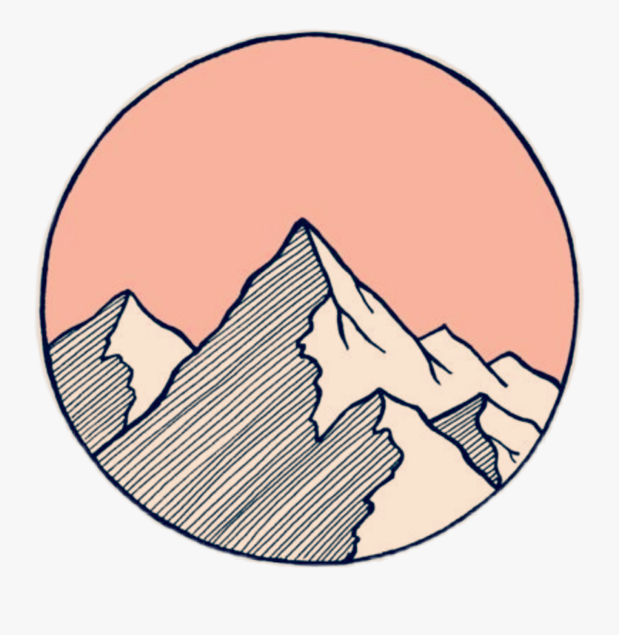 #tumblr #tattooday #mountain #outline #sky - Aesthetic Mountain Stickers, Transparent Clipart