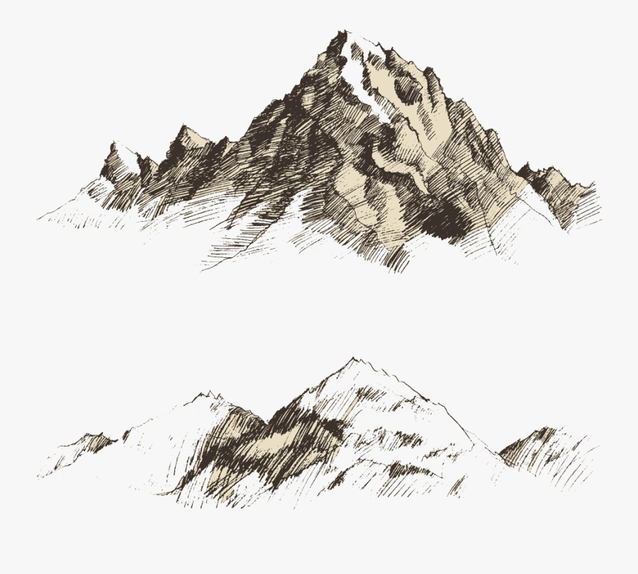 Mountain Vector Png - Mountain Sketch Vector Png, Transparent Clipart