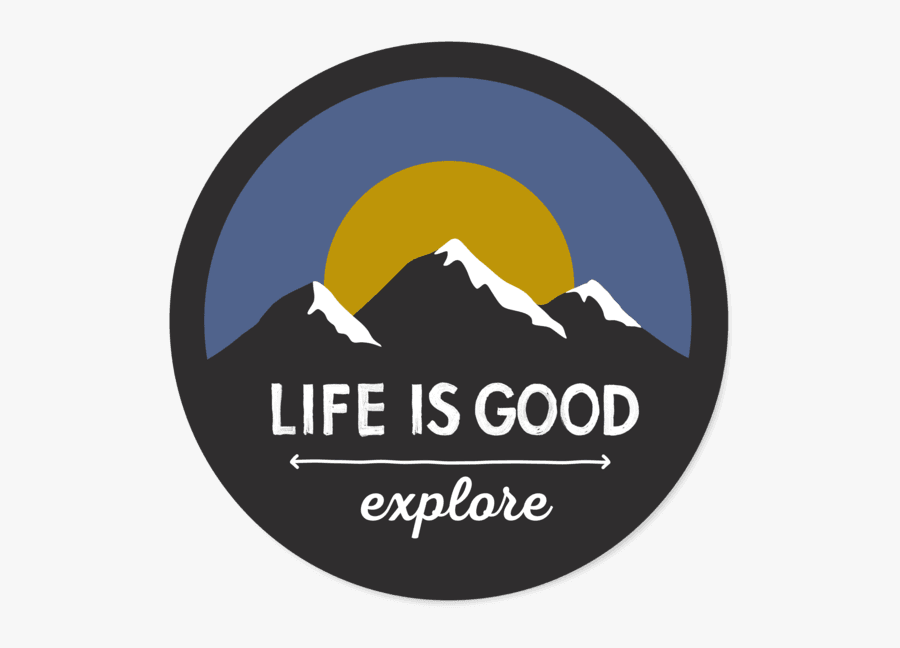 Explore Mountains Circle Sticker - Life Magazine, Transparent Clipart