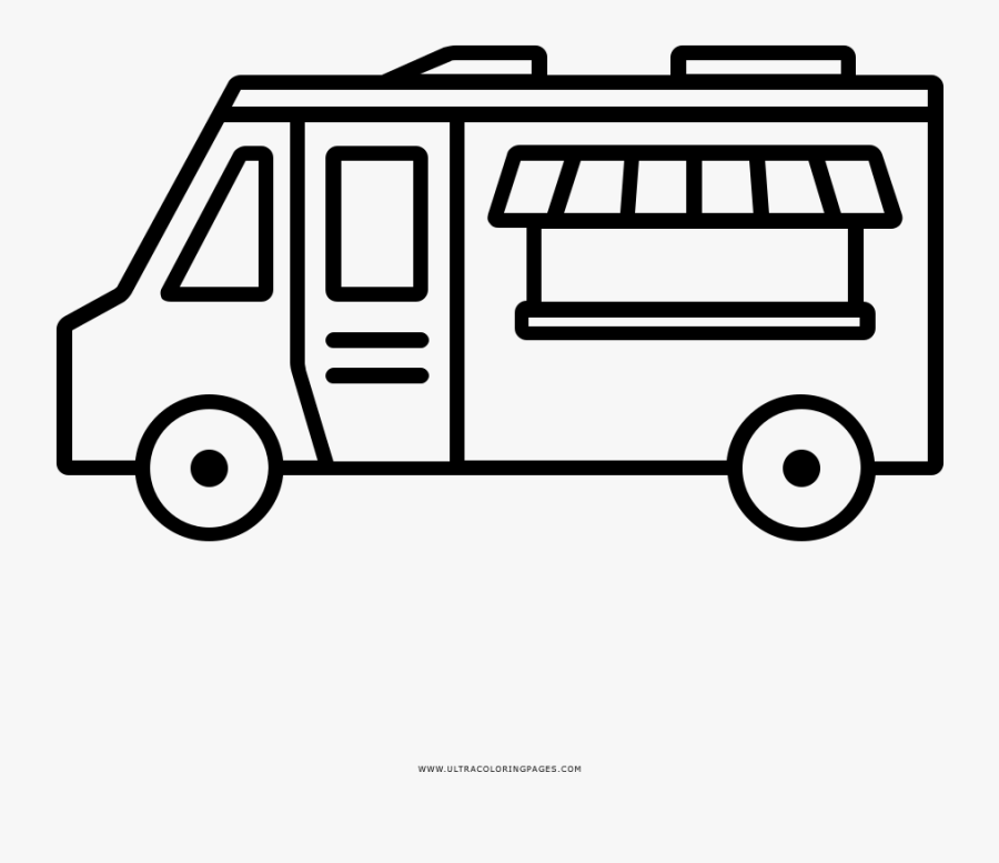 Food Truck Coloring Page - Food Truck Coloring Sheet, Transparent Clipart
