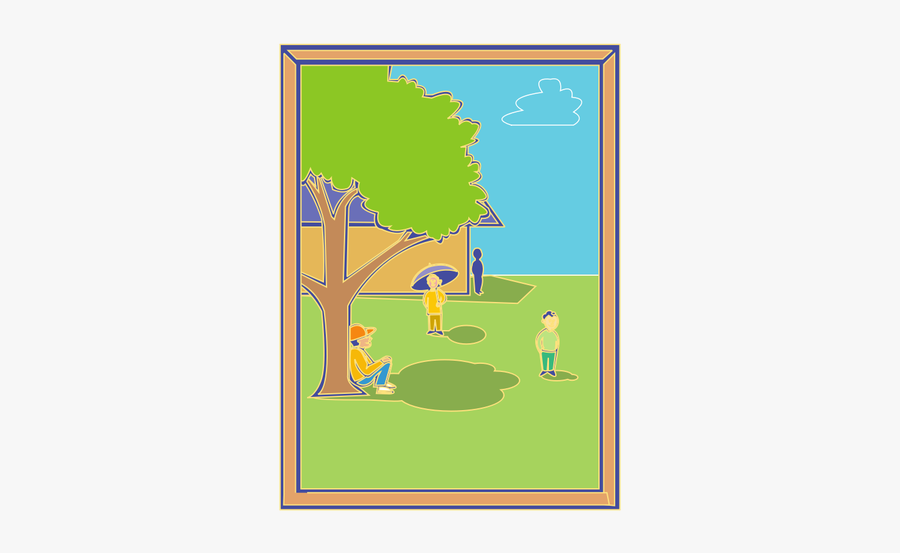 Vector Clip Art Of Kids Playing Around The School - Illustration, Transparent Clipart