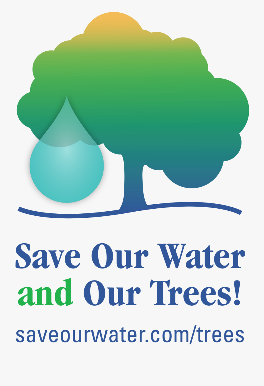 Save Water Save Trees, Transparent Clipart