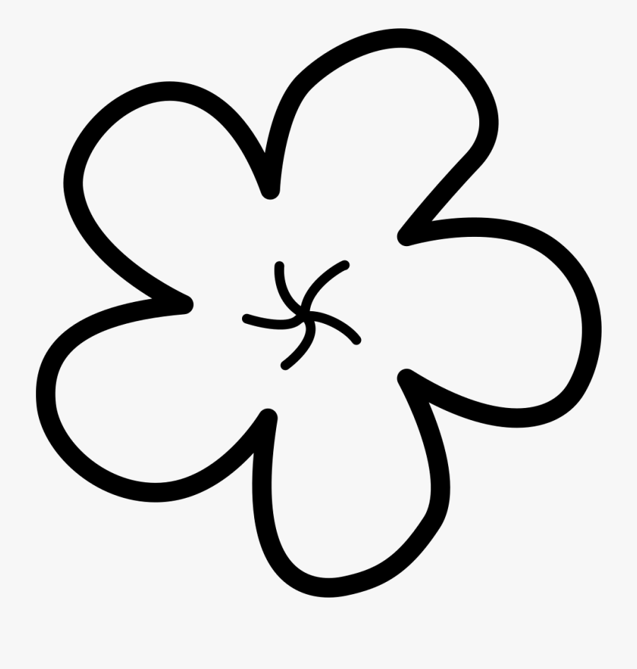 Flower Svg Png Icon - Single Flower Drawing Png, Transparent Clipart