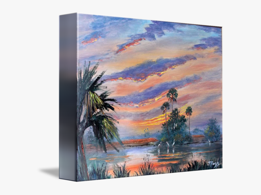 Clip Art Florida Palm Trees Sunset - Visual Arts, Transparent Clipart