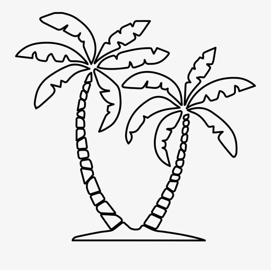 Palms Palma Island Free Picture - Slanted Palm Tree Drawing, Transparent Clipart
