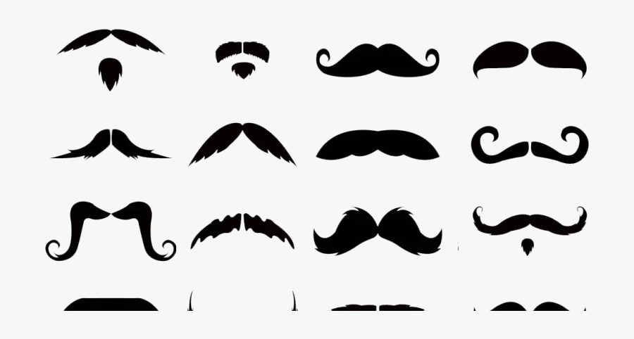Mustaches Clip Art Transparent Background 20 Styles - Movember Mustache, Transparent Clipart