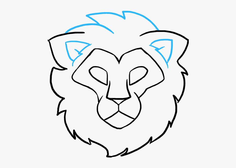 How To Draw Lion Head - Lion Head Easy Drawing, Transparent Clipart