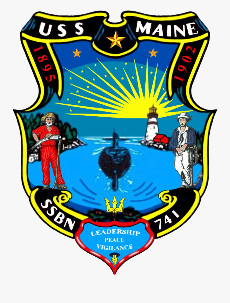 Uss Maine Ssbn 741 Crest, Transparent Clipart