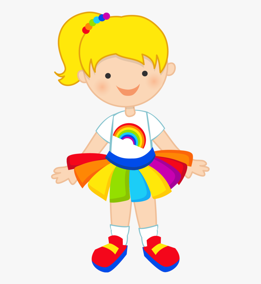 Rainbow Clipart, Girl Clipart, Cute Clipart, Rainbow - Pretty Girl Clipart, Transparent Clipart