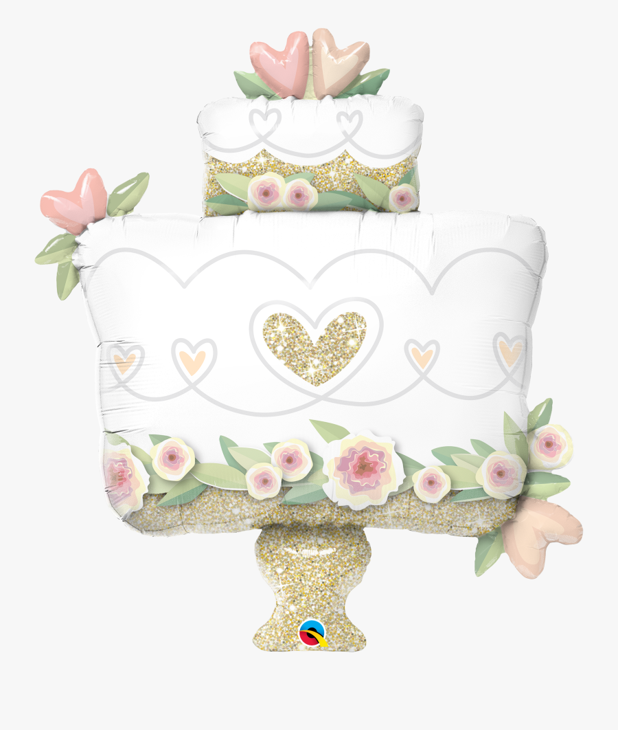 Shape Foil Glitter - Wedding Cake Balloon, Transparent Clipart