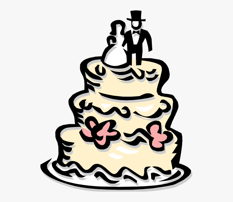 Vector Illustration Of Wedding Cake Traditional Cake - Wedding Cake Illustration Png, Transparent Clipart