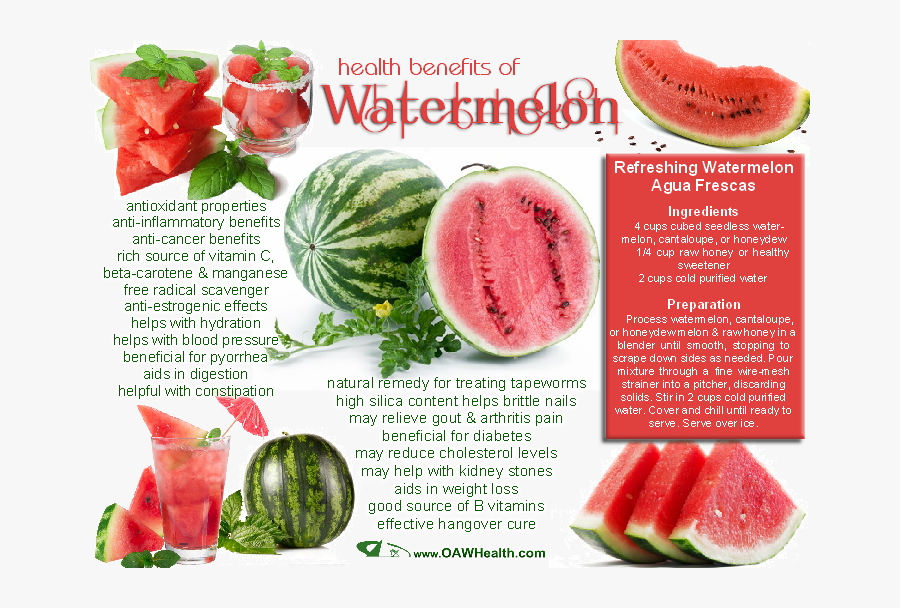 Clip Art Four Health Benefits Of - Watermelon Health Tip, Transparent Clipart