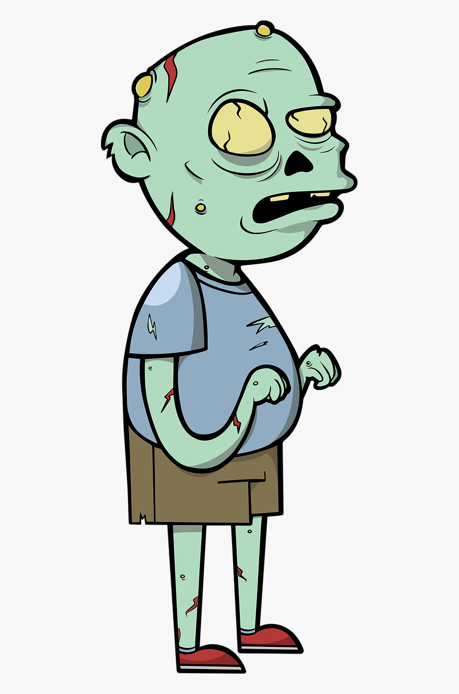 Zombie Scary Zombies Free Picture - Zumbi Desenho Para Colorir, Transparent Clipart