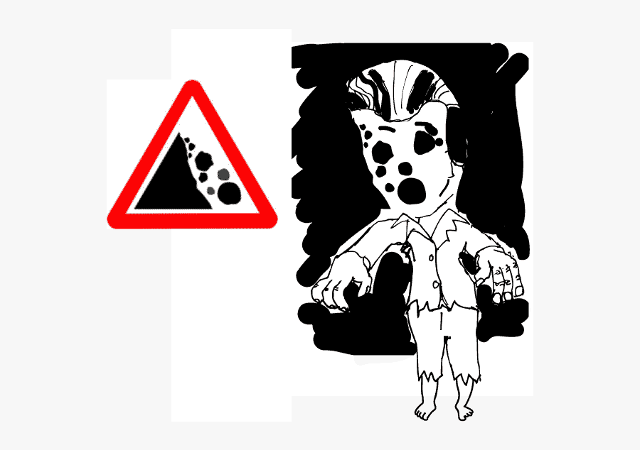 Beware Of Falling Zombies - Falling Rocks Road Sign, Transparent Clipart