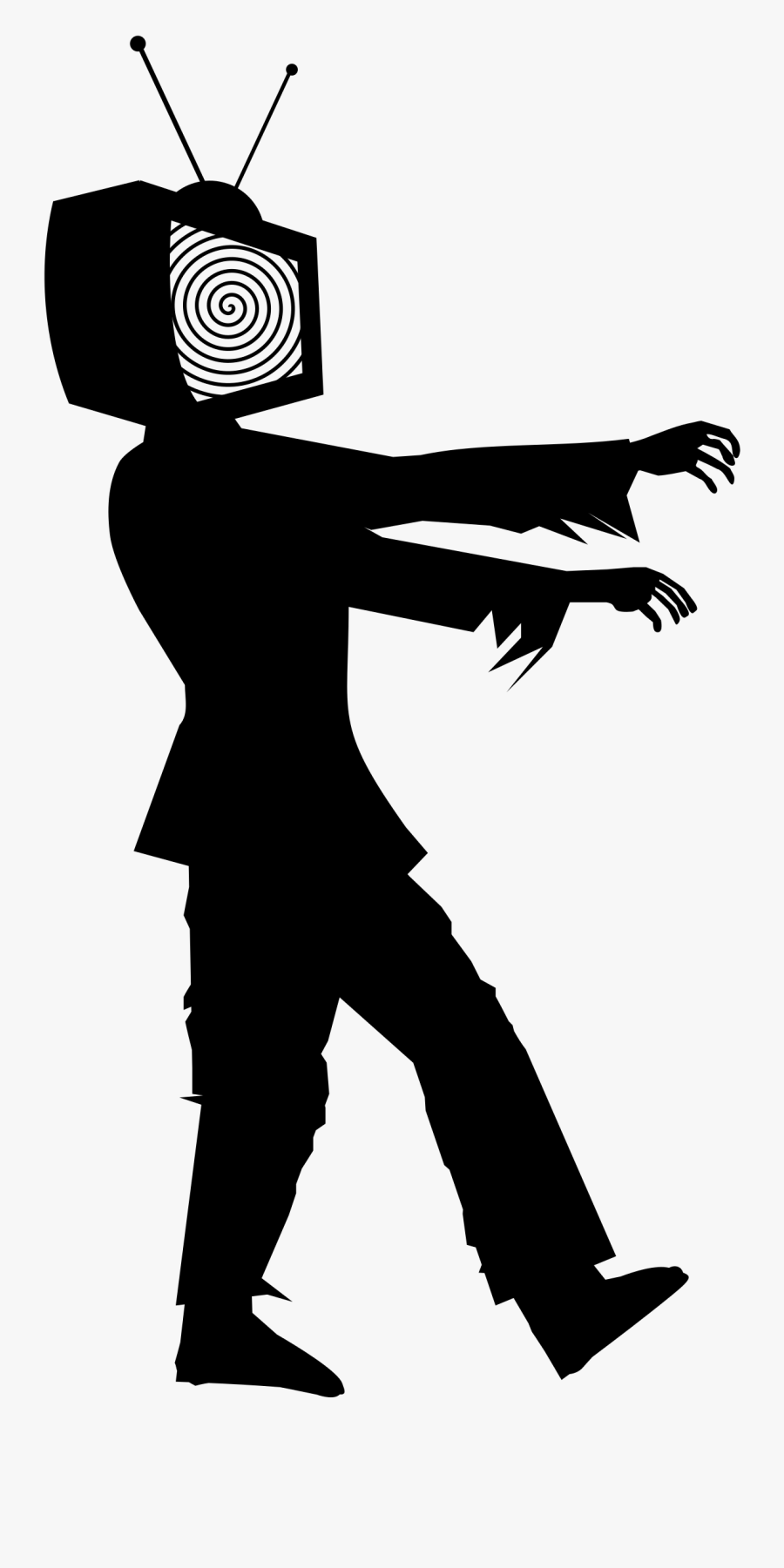 Zombie Tv Clip Art - Zombie Silhouette Png, Transparent Clipart