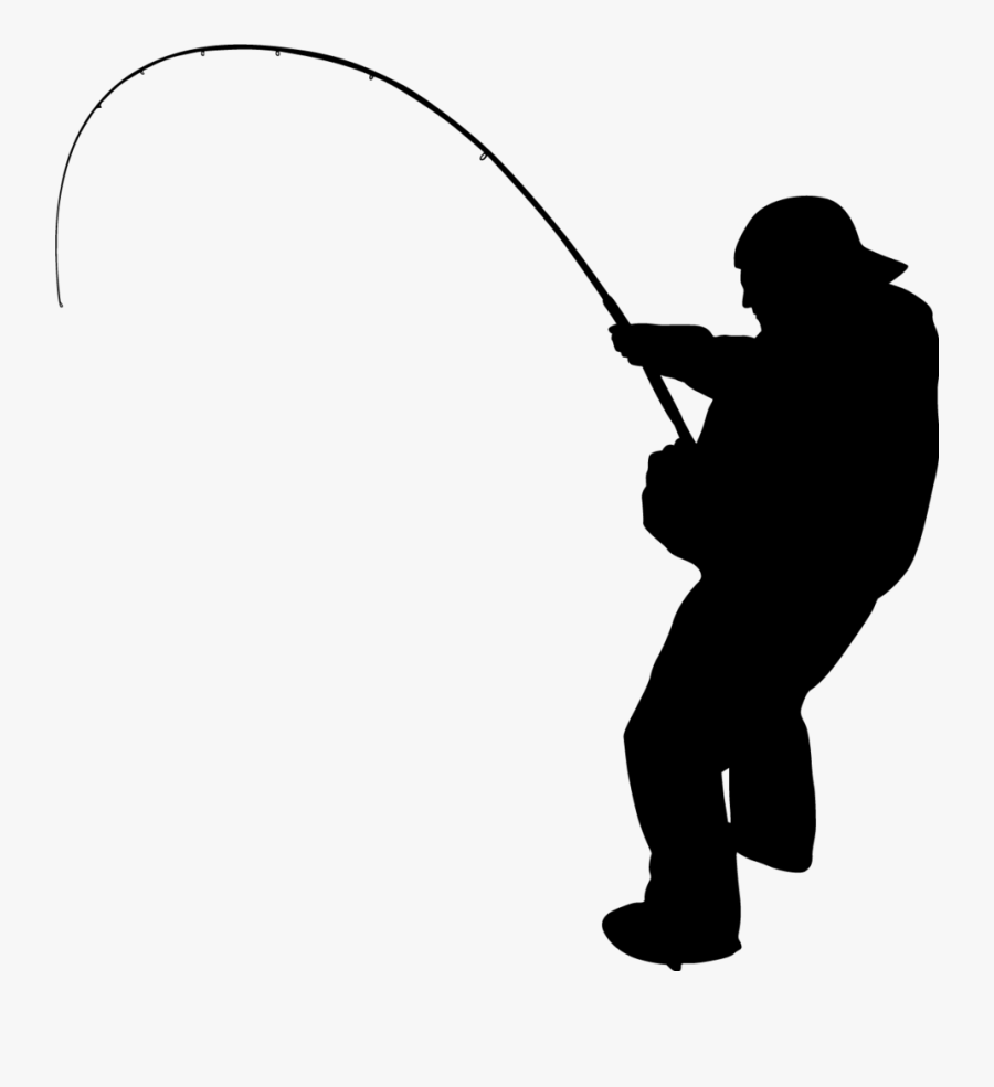 Ice Fish Clipart - Silhouette Fishing Pole Clipart, Transparent Clipart