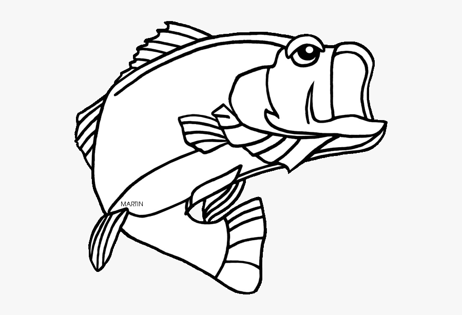Svg Black And White Bass Fishing Clipart Black And - Tennessee State Fish Color Page, Transparent Clipart