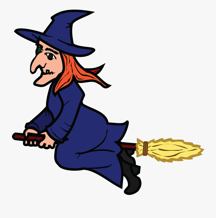 Free Clipart Of A Flying Witch - Clip Art Witch Flying, Transparent Clipart