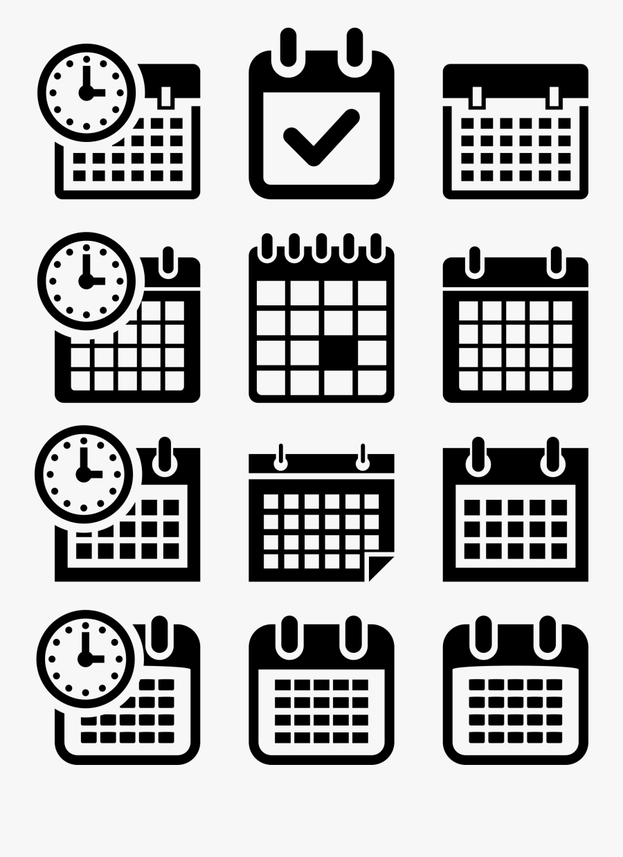 Clipart - Gambar Kalender Hitam Putih , Free Transparent ...