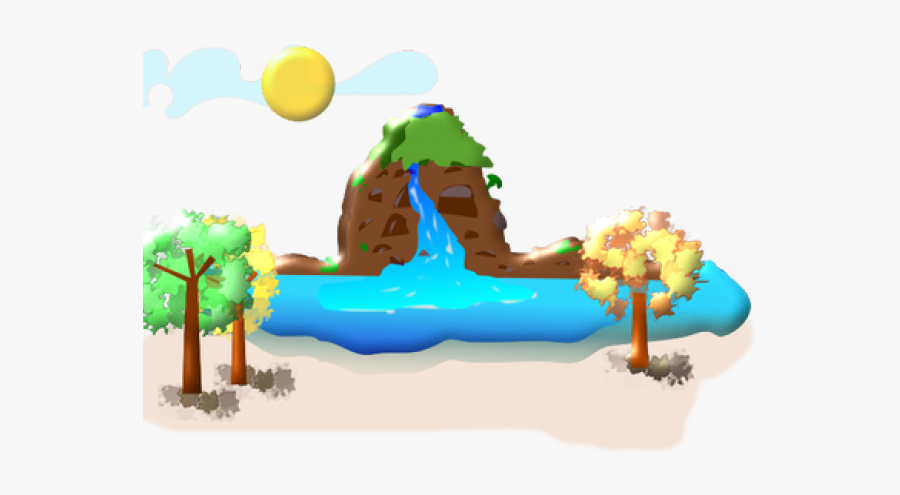 Scenery Clipart Waterfall - Cartoon Waterfall Icon Transparent, Transparent Clipart