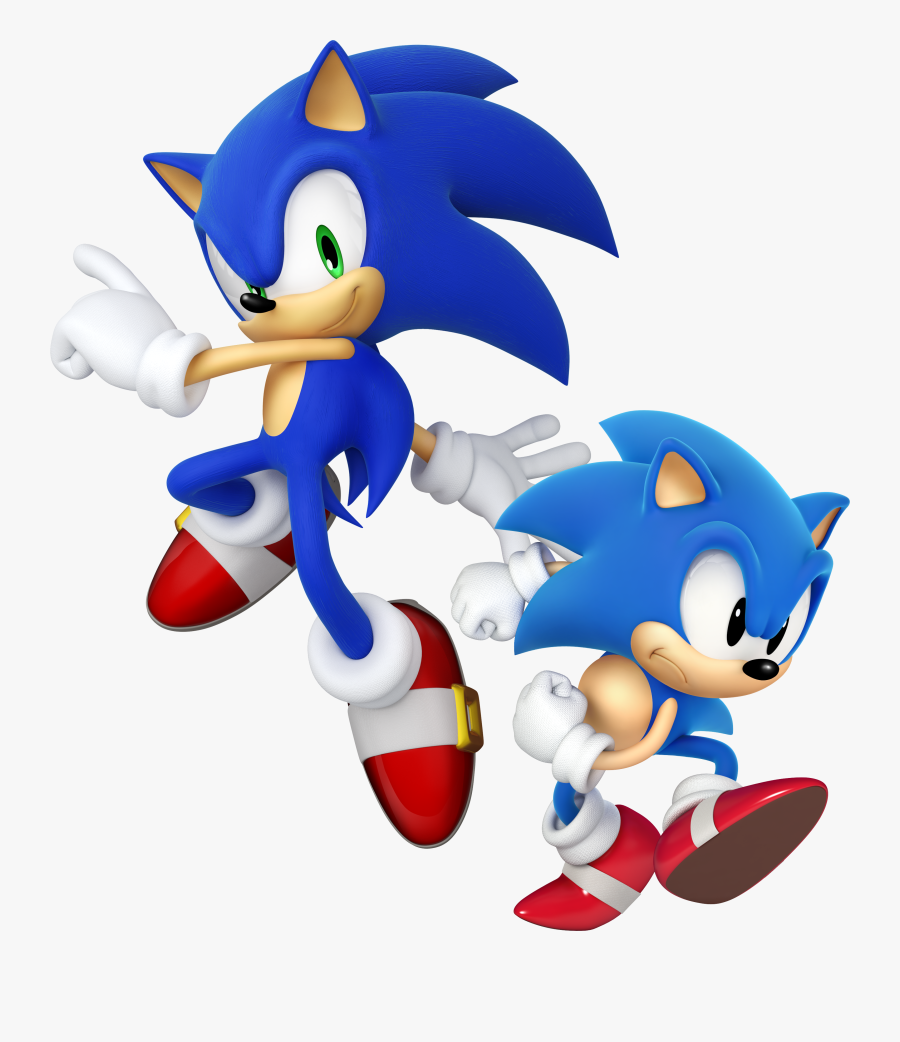 Sonic The Hedgehog Clipart Retro - Modern And Classic Sonic, Transparent Clipart
