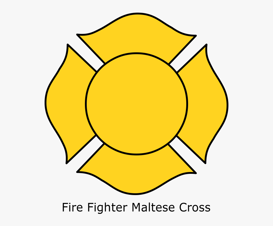 Firefighter Clipart Fire Department - Vector Maltese Cross Outline, Transparent Clipart