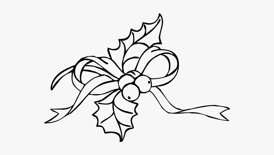 Clip Art Christmas Christmaswalls Co - Holly And Ivy Black And White, Transparent Clipart