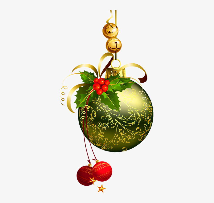 With Balls Holly Clipart - Christmas Balls Transparent Background, Transparent Clipart