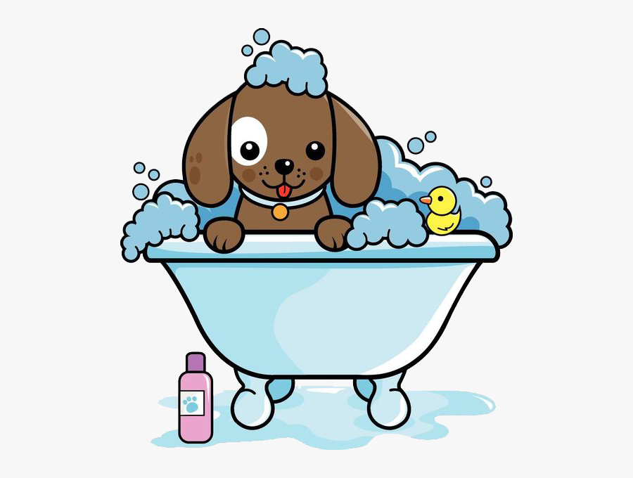 Dog And Cat Bath Clipart - Dog Taking A Bath Clipart, Transparent Clipart