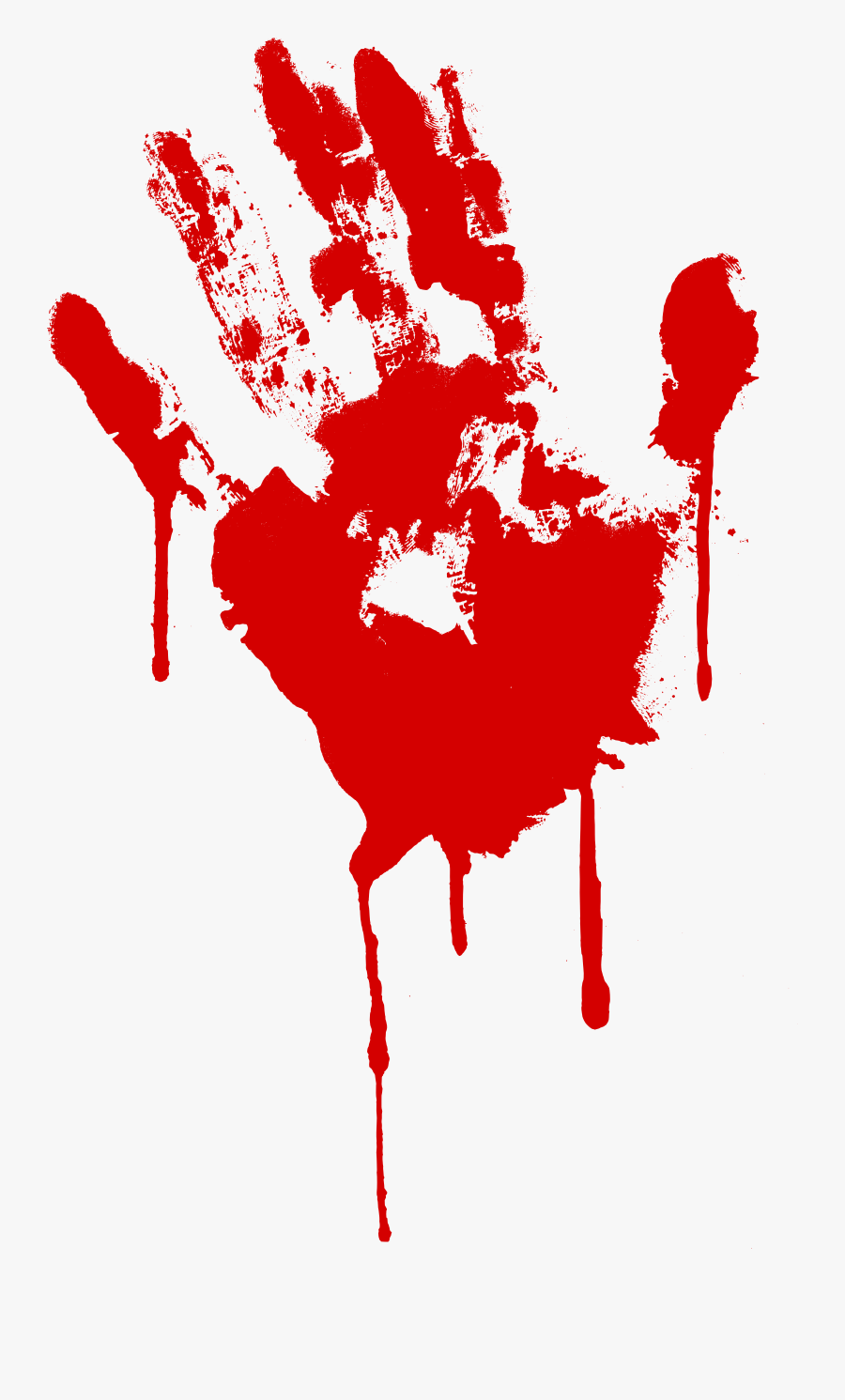 Blood Splatter Hand Png - Bloody Handprint Transparent Background, Transparent Clipart