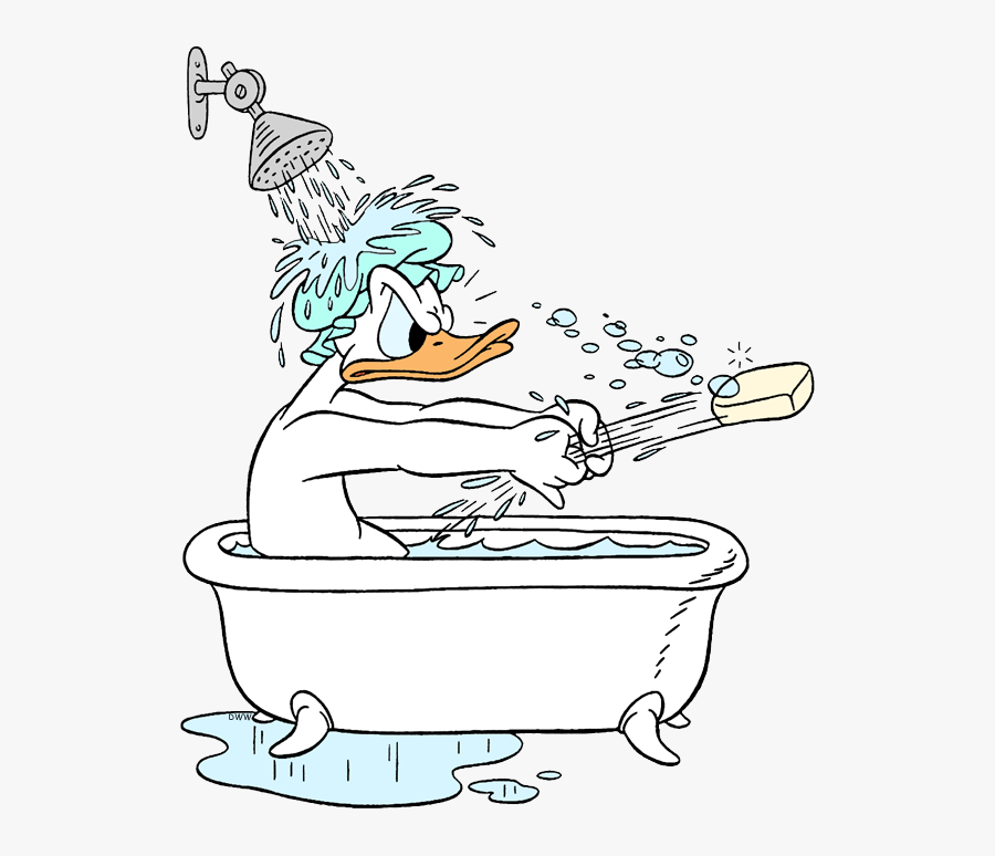 Donald Duck In The Bath, Transparent Clipart