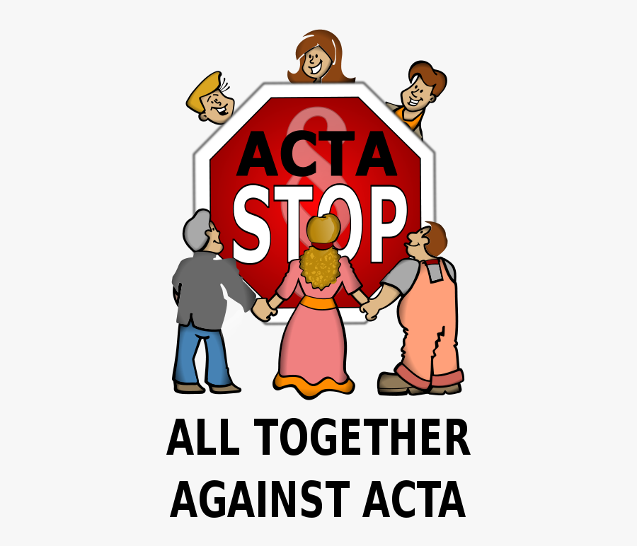 Stop Acta - Cartoon, Transparent Clipart