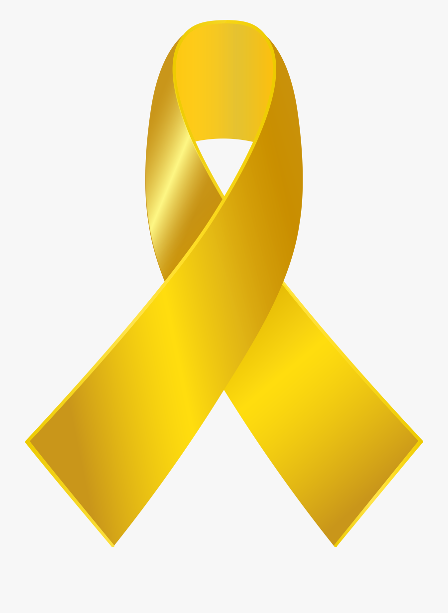 Gold Awareness Ribbon Png Clip Art - Gold Cancer Ribbon Png, Transparent Clipart