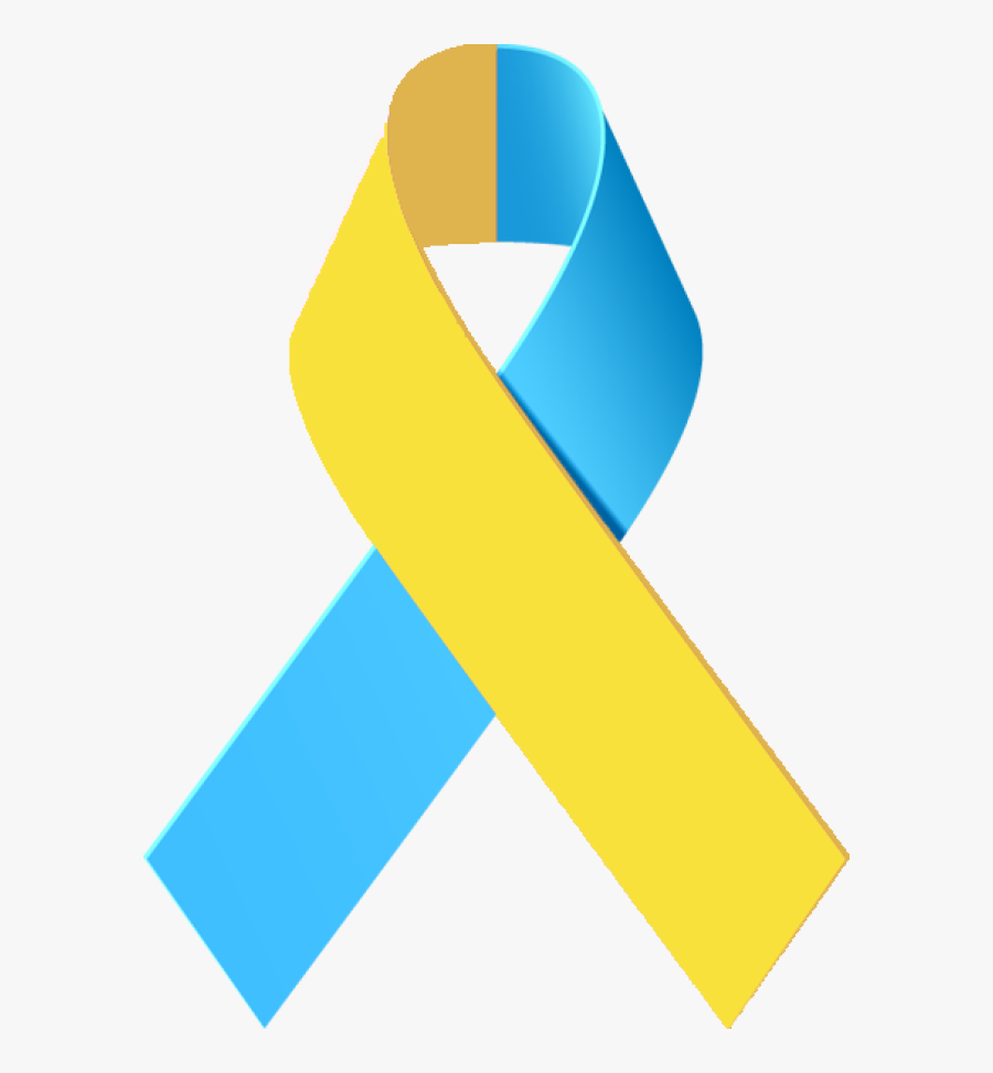 Cancer Ribbon Awareness Ribbons Clip Art - Yellow And Teal Ribbon, Transparent Clipart
