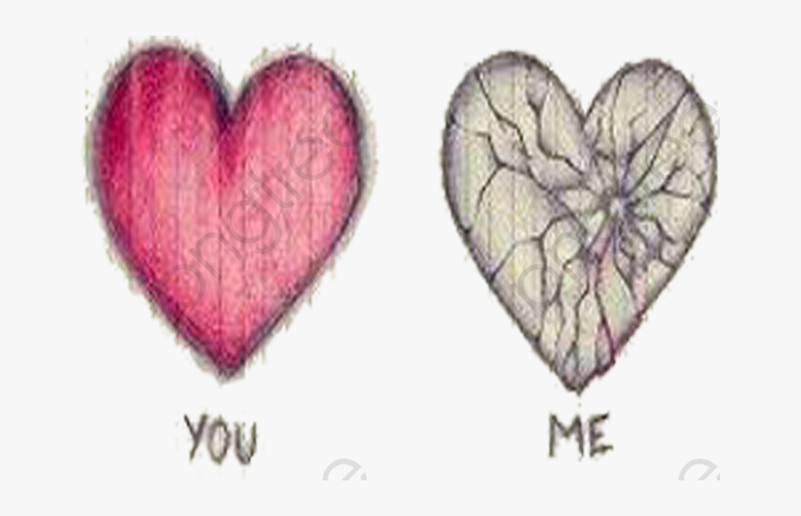 Broken Heart Clipart Bleeding - Draw A Heart You And Me, Transparent Clipart