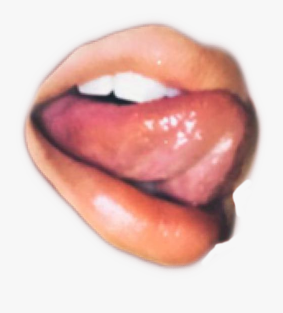 #grunge #lips #tongue #aesthetic #clipart #vintage - Tongue Aesthetic, Transparent Clipart