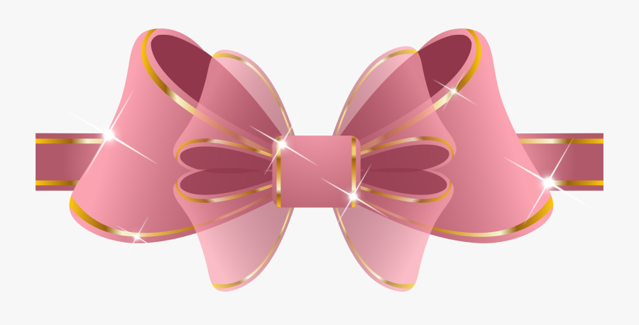 Pink Ribbon Cliparts - Transparent Background Pink Bow Png, Transparent Clipart