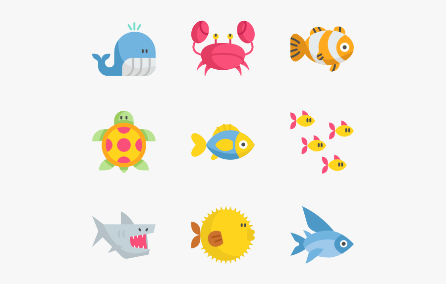 Icons Free Vector - Under The Sea Icons, Transparent Clipart