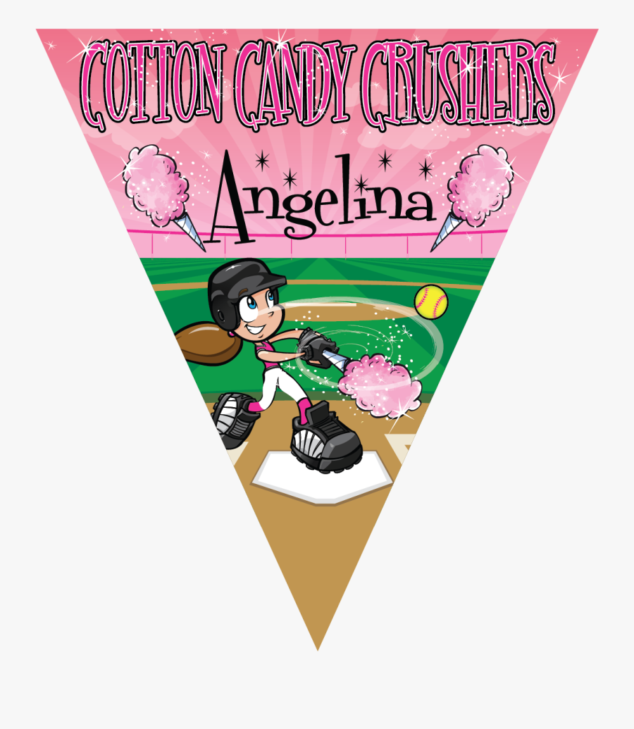 Cotton Candy Crushers Triangle Individual Team Pennant - Cartoon, Transparent Clipart