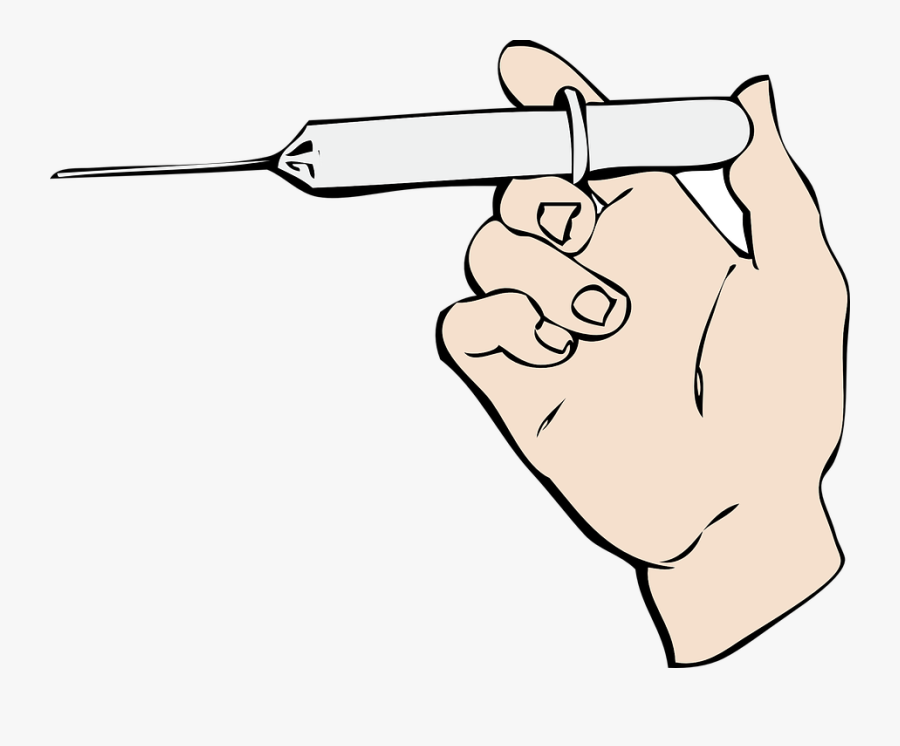 Hand And Syringe - Syringe Clip Art, Transparent Clipart