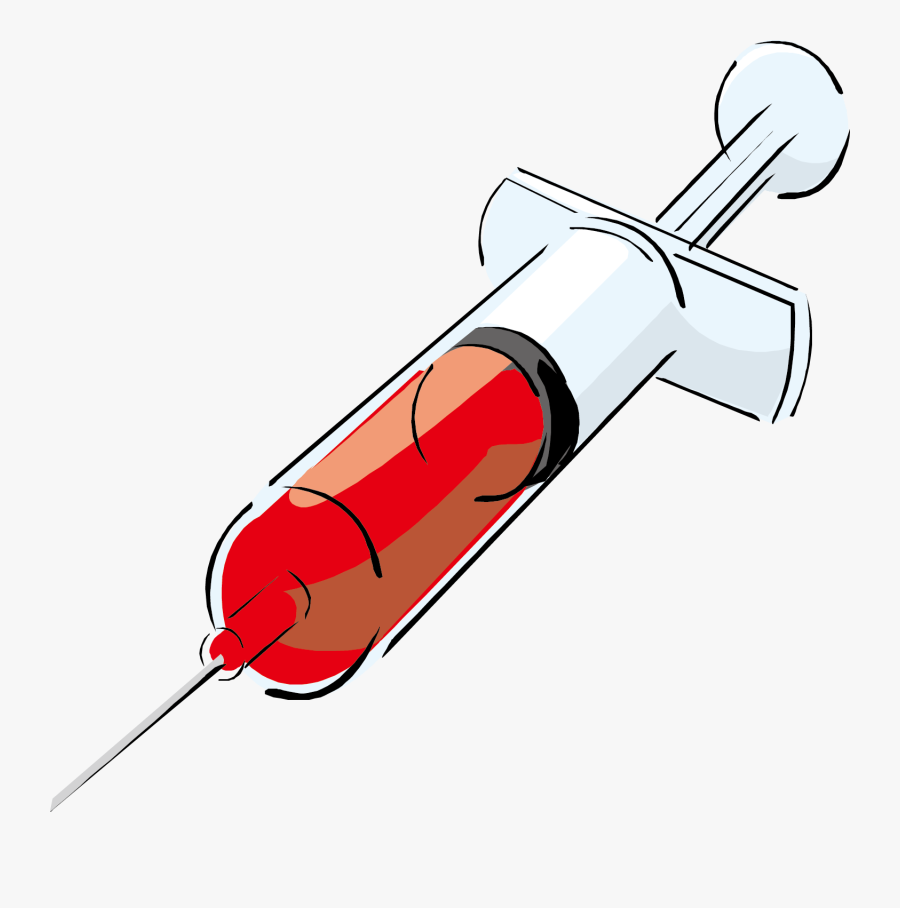 Syringe Clipart Red - Arterial Blood Gas Cartoon, Transparent Clipart