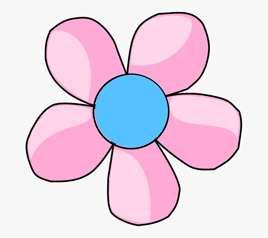 Daisy Pink And Blue Svg Clip Arts - Flowers With Five Petals Clip Art, Transparent Clipart
