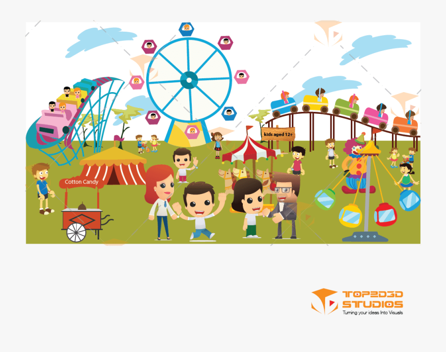 Drawing Of A Fair Scene, Transparent Clipart